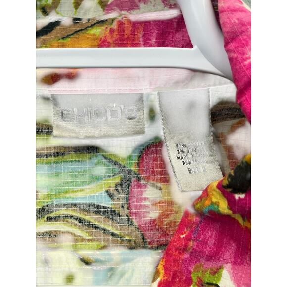 Chicos Jacket Womens 2 Multicolor Floral Multicolor - Picture 9 of 14